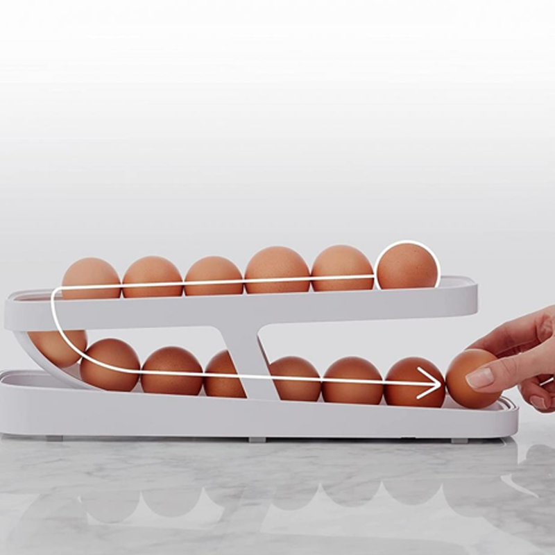 Oppbevaringsboks for automatisk rullende eggbrettholder